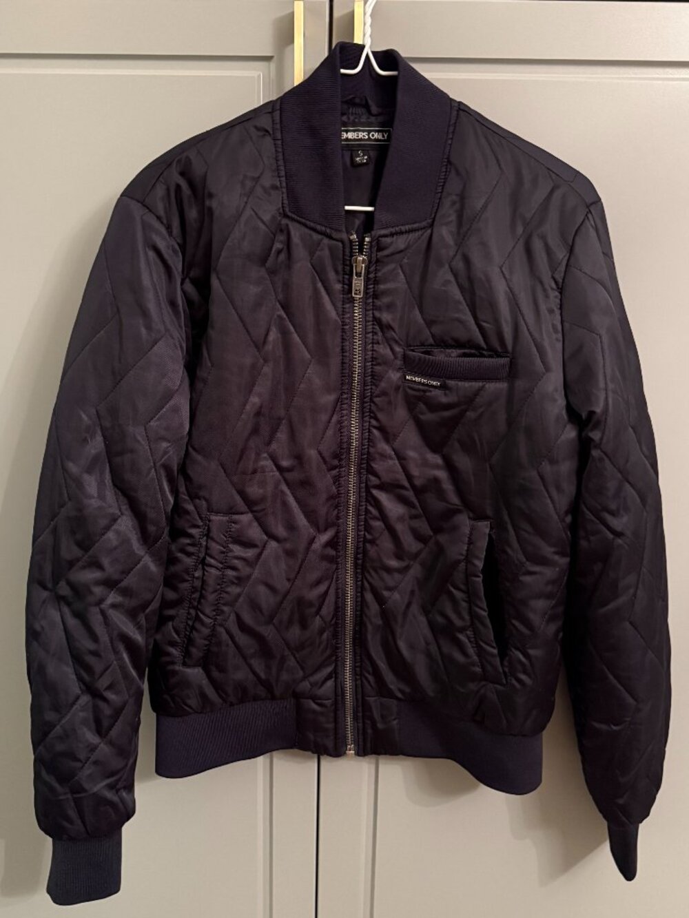 Members Only Quilted Bomber Jacket SZ S